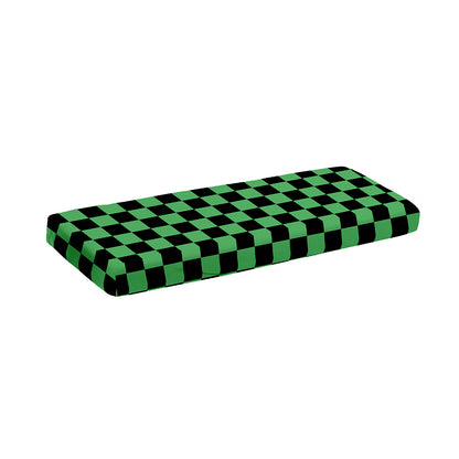 Green And Black Checkered Pattern Print Piano Keyboard Cover