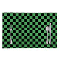 Green And Black Checkered Pattern Print Placemat