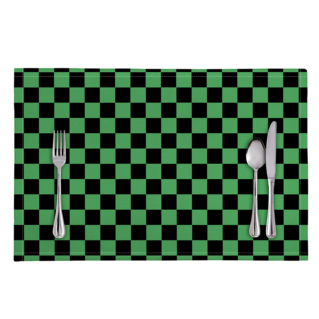 Green And Black Checkered Pattern Print Placemat