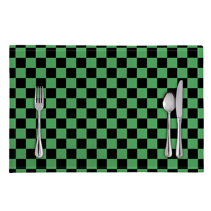 Green And Black Checkered Pattern Print Placemat