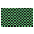 Green And Black Checkered Pattern Print Polyester Doormat