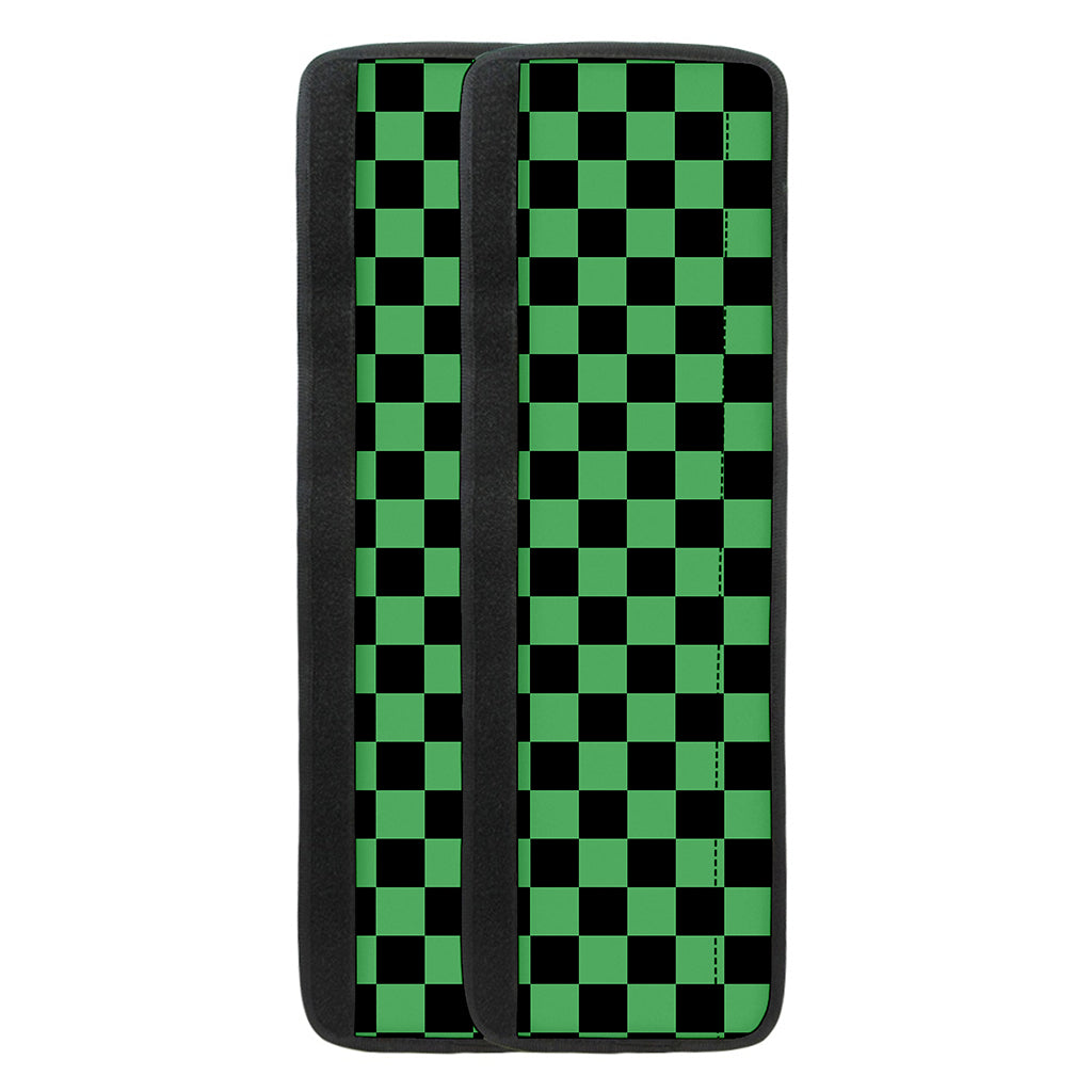 Green And Black Checkered Pattern Print Refrigerator Handle Covers