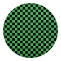 Green And Black Checkered Pattern Print Round Blanket