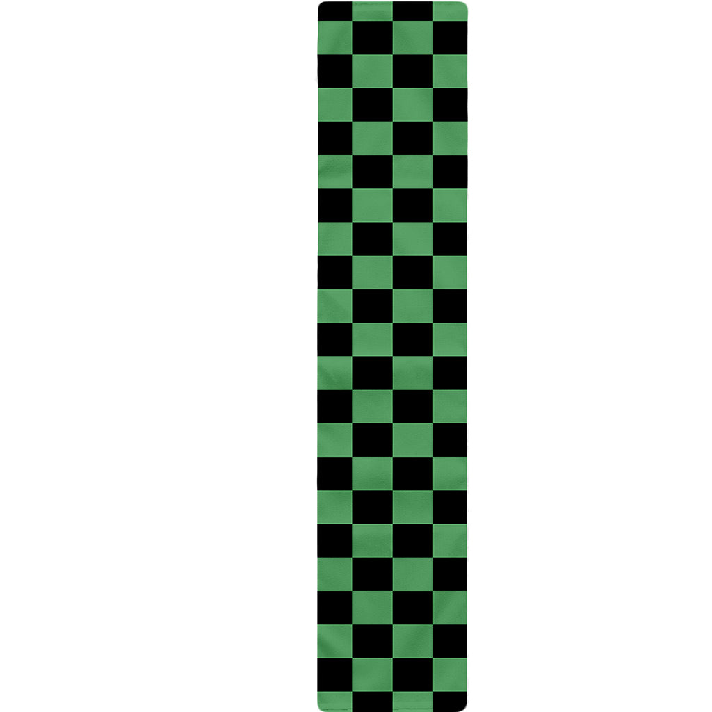 Green And Black Checkered Pattern Print Table Runner