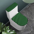 Green And Black Checkered Pattern Print Toilet Lid And Tank Cover Set