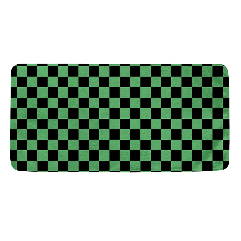 Green And Black Checkered Pattern Print Towel