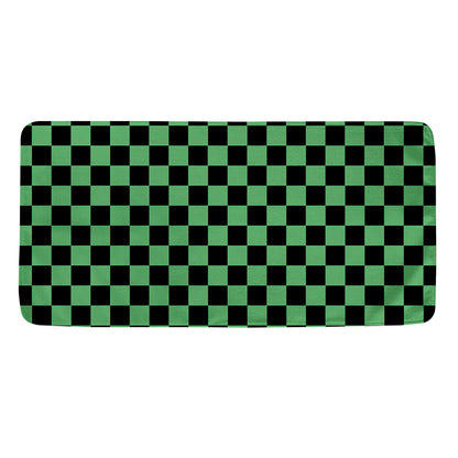 Green And Black Checkered Pattern Print Towel