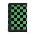 Green And Black Checkered Pattern Print Trifold Wallet