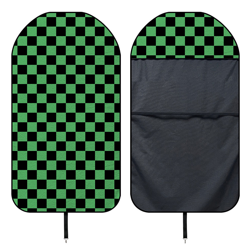 Green And Black Checkered Pattern Print Waterproof Car Seat Cover