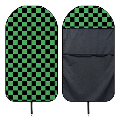 Green And Black Checkered Pattern Print Waterproof Car Seat Cover