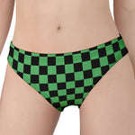 Green And Black Checkered Pattern Print Women's Panties