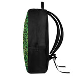 Green And Black Cheetah Print 17 Inch Backpack