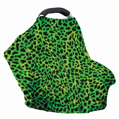 Green And Black Cheetah Print Baby Seat Cover