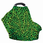 Green And Black Cheetah Print Baby Seat Cover