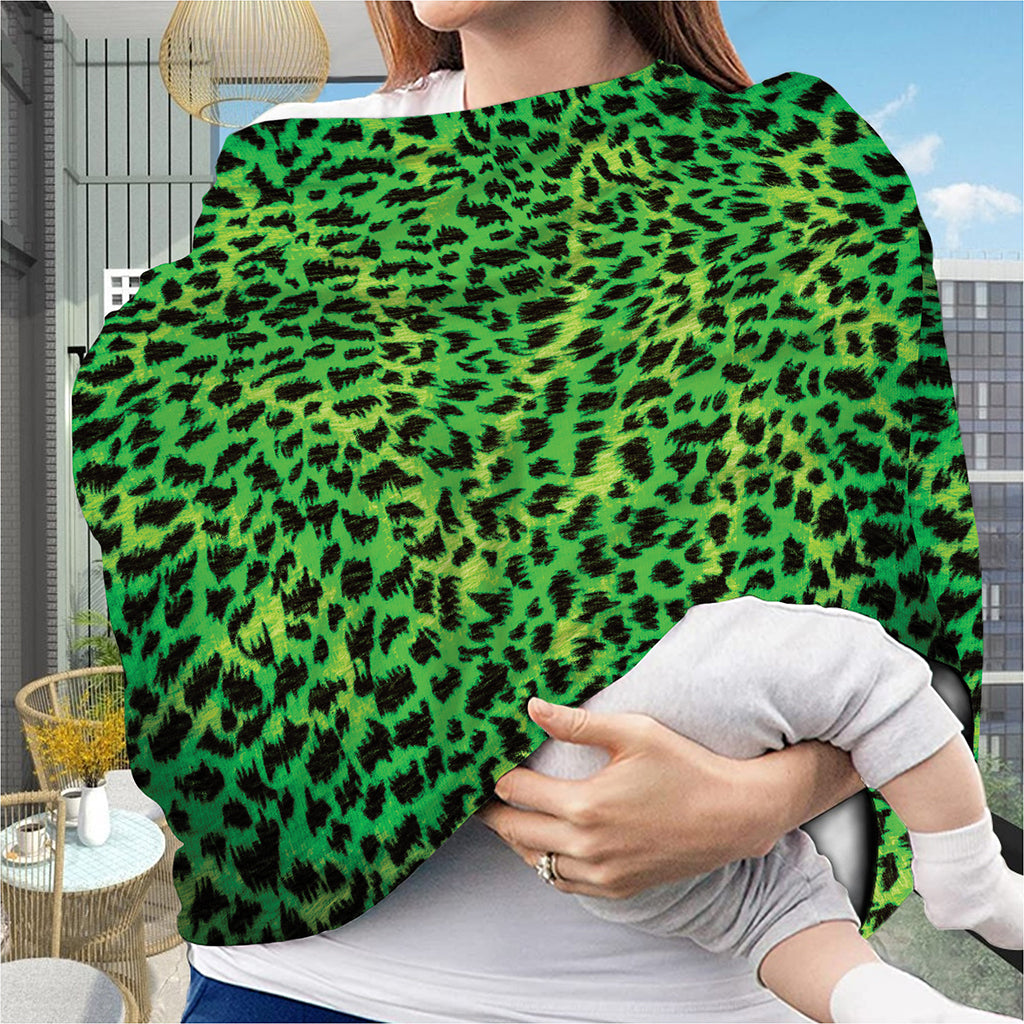Green And Black Cheetah Print Baby Seat Cover