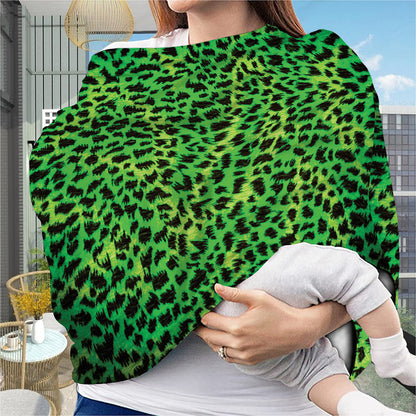 Green And Black Cheetah Print Baby Seat Cover