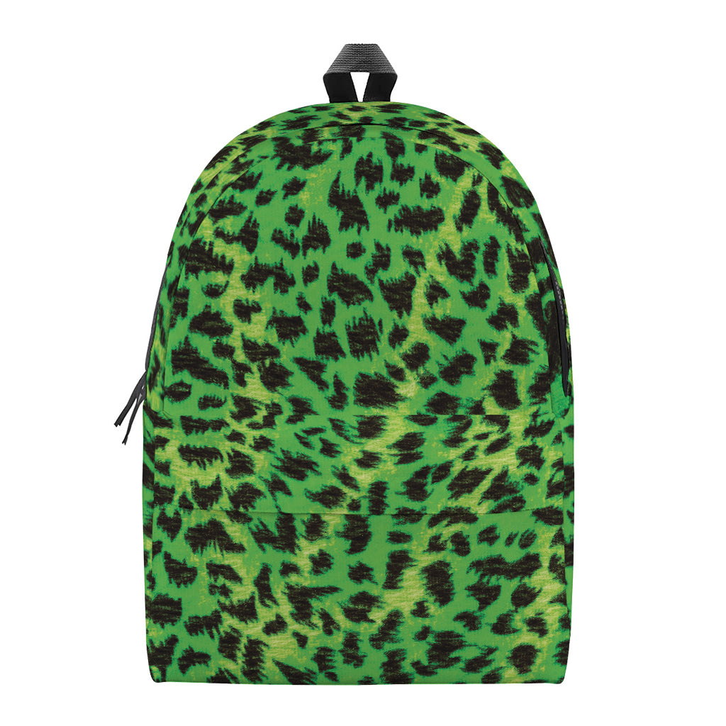 Green And Black Cheetah Print Backpack