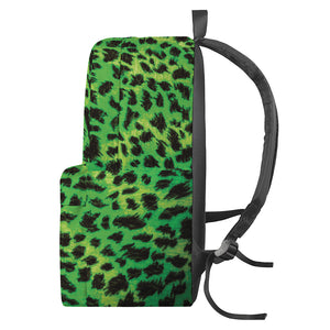 Green And Black Cheetah Print Backpack