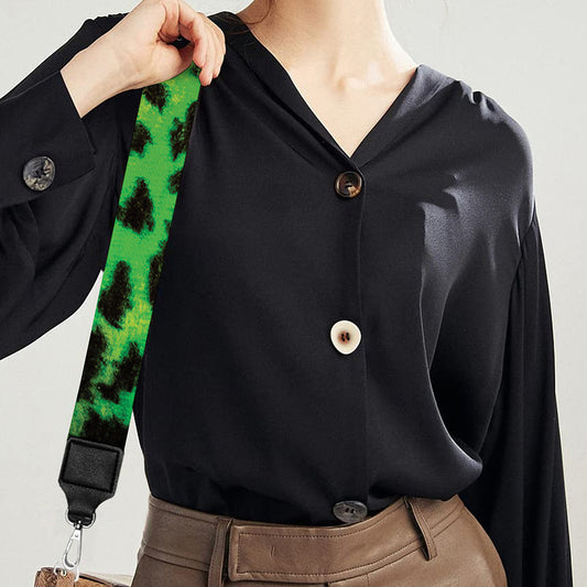 Green And Black Cheetah Print Bag Strap
