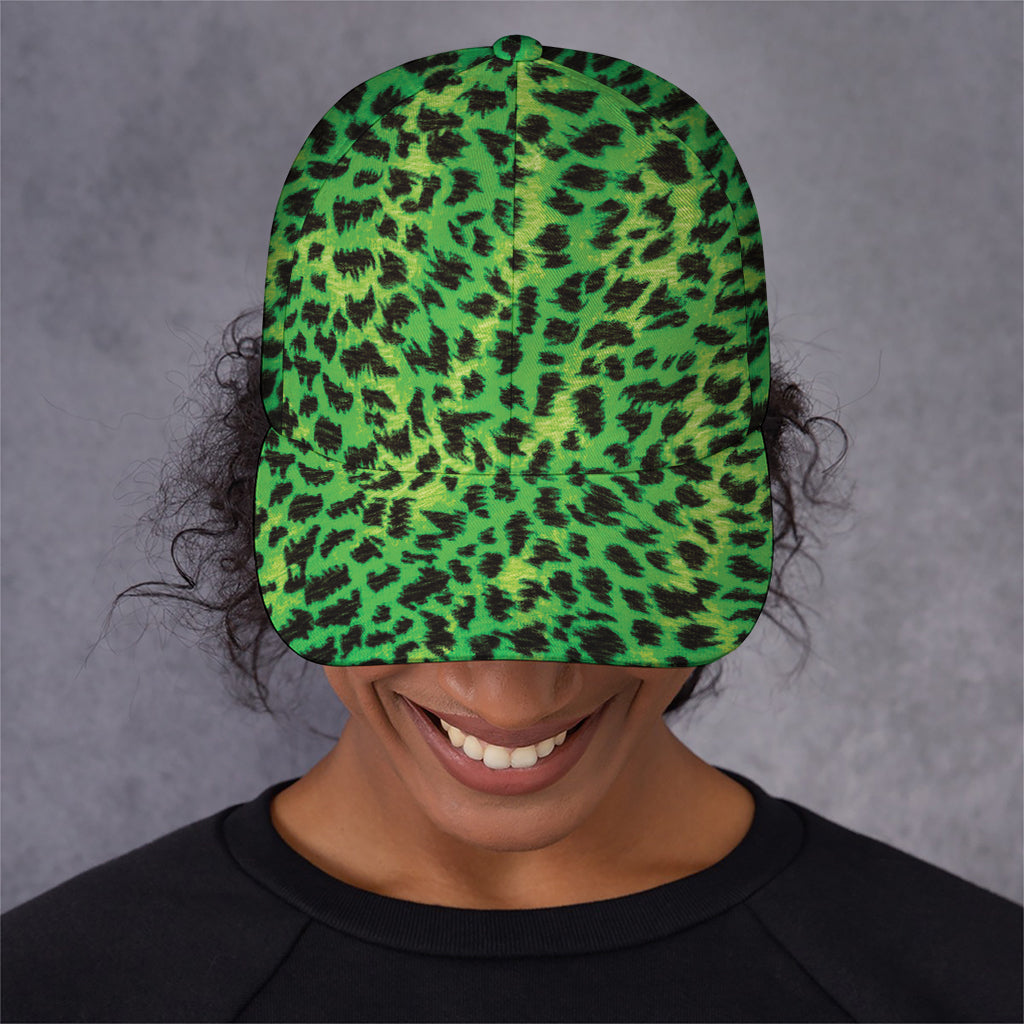 Green And Black Cheetah Print Baseball Cap