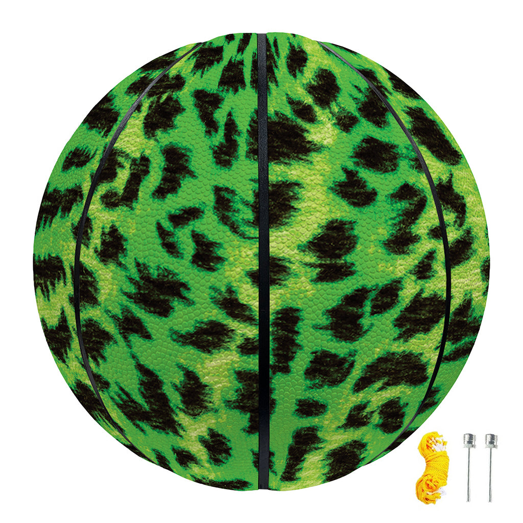 Green And Black Cheetah Print Basketball