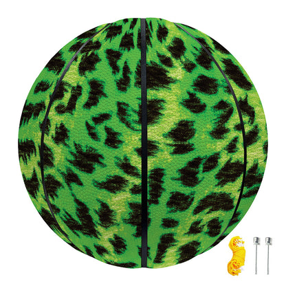 Green And Black Cheetah Print Basketball