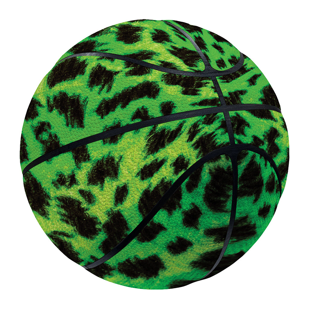 Green And Black Cheetah Print Basketball