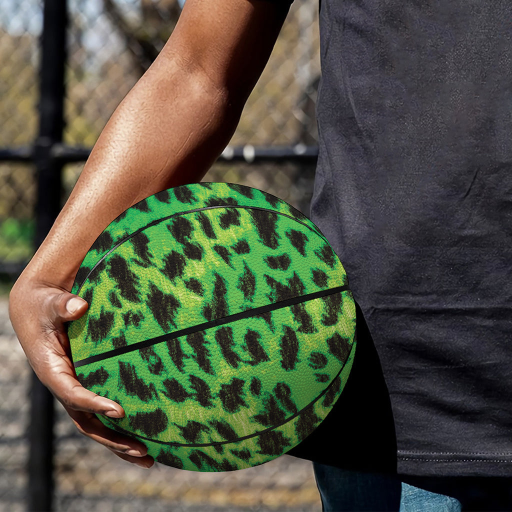 Green And Black Cheetah Print Basketball