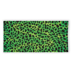 Green And Black Cheetah Print Beach Towel