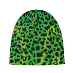Green And Black Cheetah Print Beanie