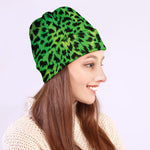Green And Black Cheetah Print Beanie