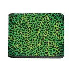Green And Black Cheetah Print Bifold Wallet