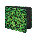 Green And Black Cheetah Print Bifold Wallet