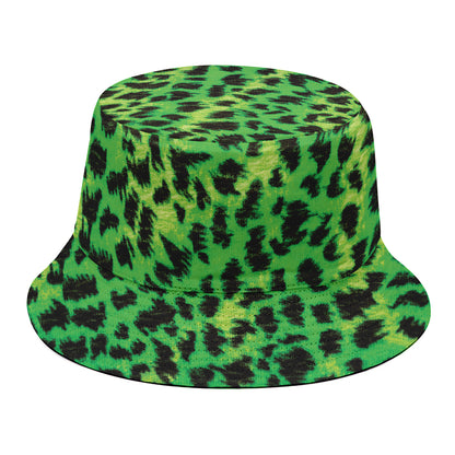 Green And Black Cheetah Print Bucket Hat