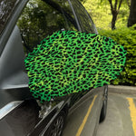Green And Black Cheetah Print Car Side Mirror Covers