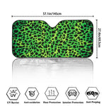 Green And Black Cheetah Print Car Windshield Sun Shade