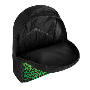 Green And Black Cheetah Print Casual Backpack