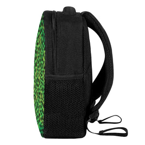 Green And Black Cheetah Print Casual Backpack