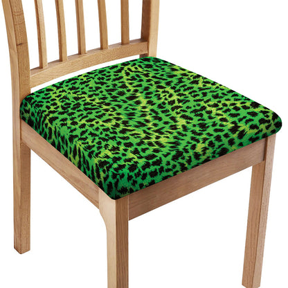 Green And Black Cheetah Print Chair Cushion Cover