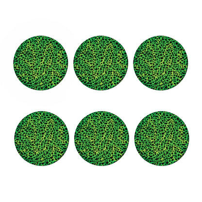 Green And Black Cheetah Print Coaster Set