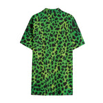 Green And Black Cheetah Print Cotton Hawaiian Shirt