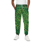 Green And Black Cheetah Print Cotton Pants