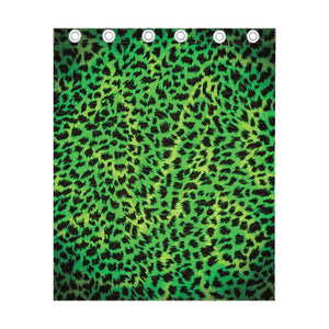 Green And Black Cheetah Print Curtain