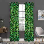 Green And Black Cheetah Print Curtain