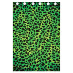 Green And Black Cheetah Print Curtain