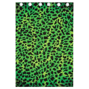 Green And Black Cheetah Print Curtain