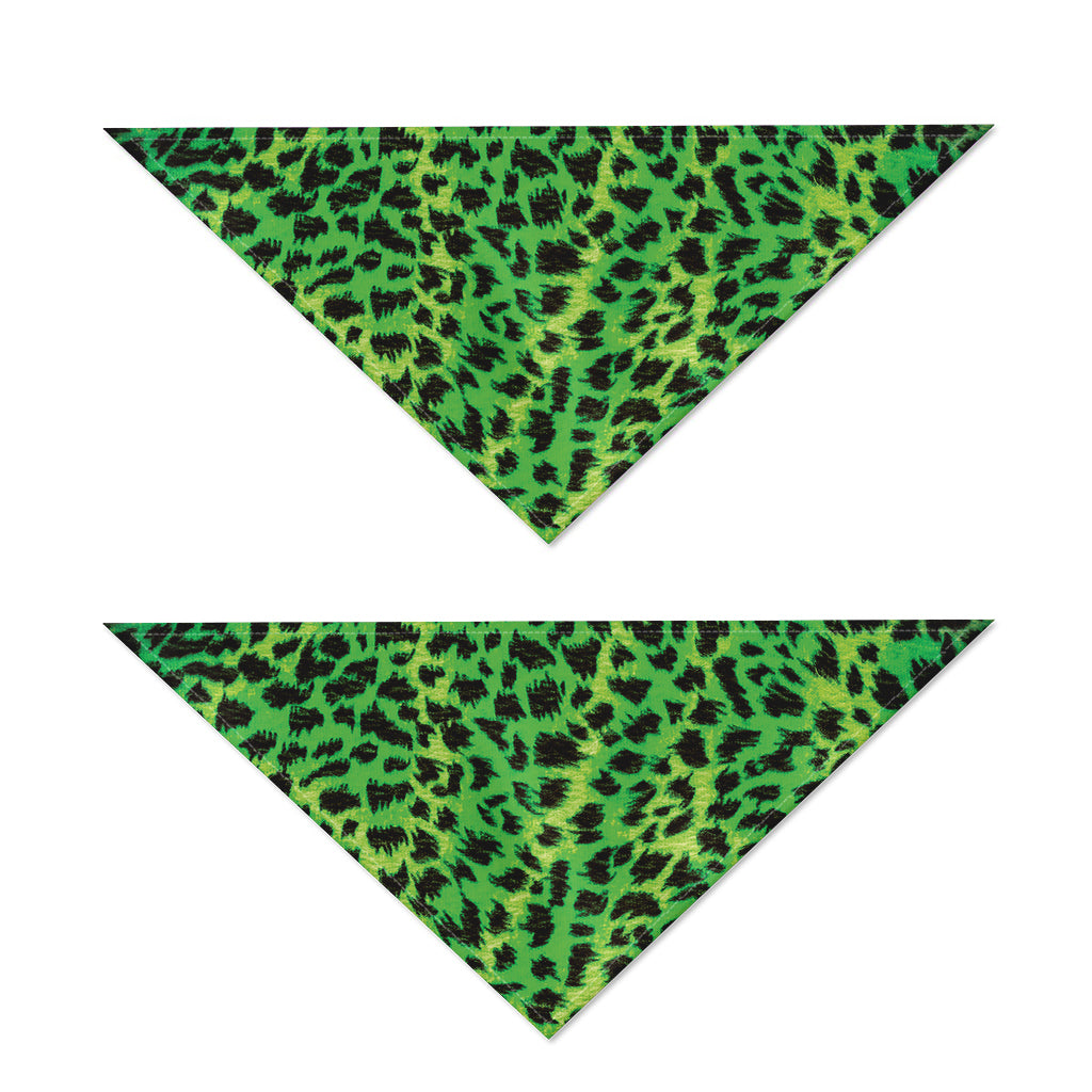 Green And Black Cheetah Print Dog Bandana