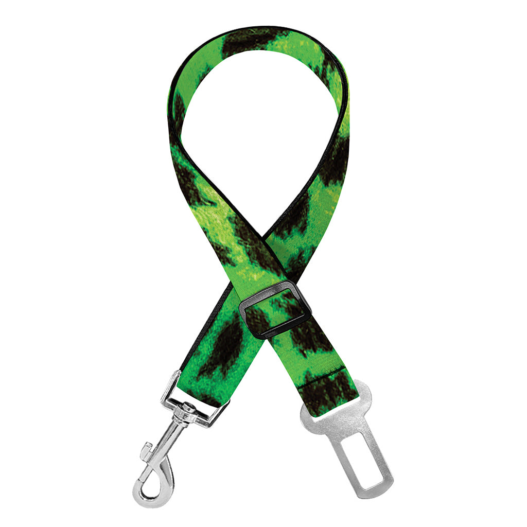 Green And Black Cheetah Print Dog Seat Belt