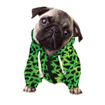 Green And Black Cheetah Print Dog Zip Up Hoodie