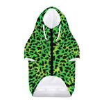 Green And Black Cheetah Print Dog Zip Up Hoodie